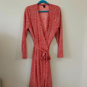 Ann Taylor Wrap Dress- Red with Hearts